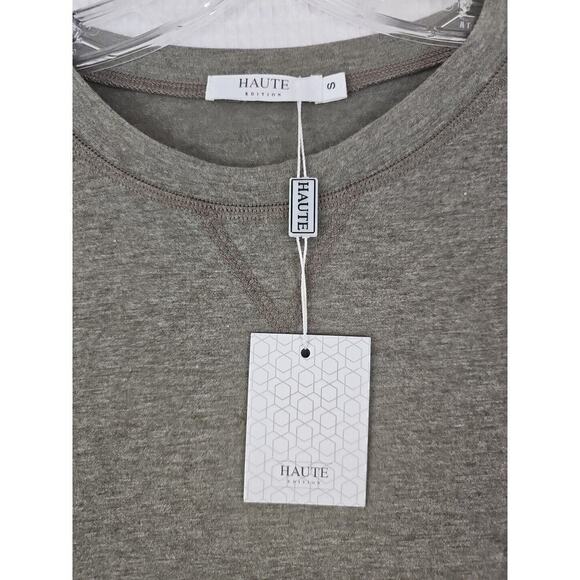 Haute Edition ~Woman Size S~ Green/Gray Short Sleeve T-Shirt Scoop Neck NWT. - Picture 2 of 9